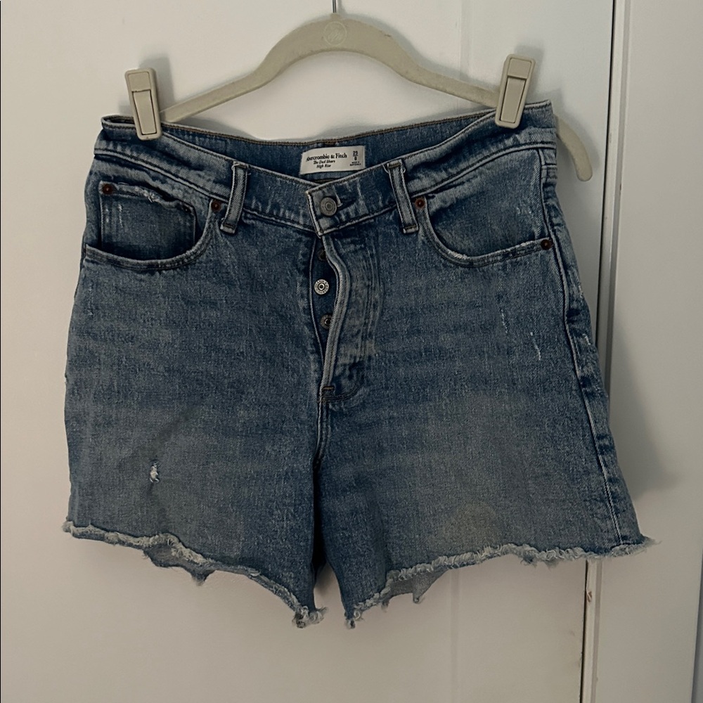Abercrombie & Fitch Blue High Rise Denim Shorts